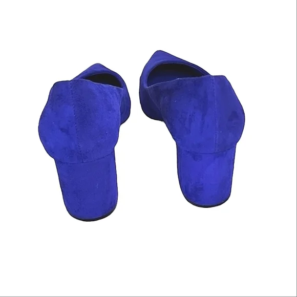 Wittner shoes suede block heels in indigo blue size 6 - Picture 4 of 5